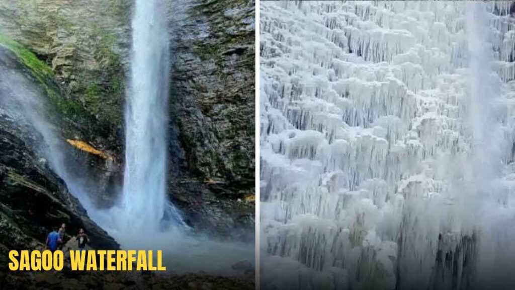 The Frozen waterfall in Manali 